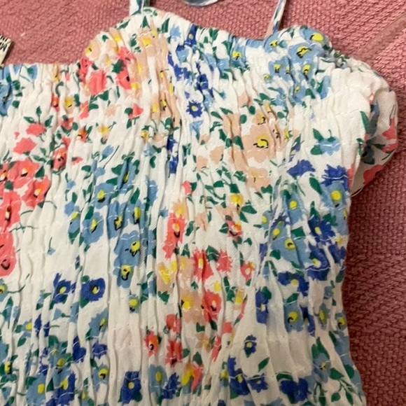 NWOT Style Envy halter top front tie coral/blue button front maxi dress, size M - Picture 10 of 10